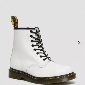 Dr. Martens White Leather Ankle Boots